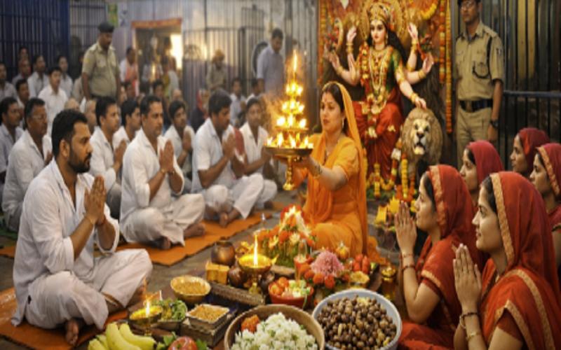 A spiritual atmosphere prevails in prisons during Navratri, with prisoners receiving special facilities. raipur news hindi news big news khabargali  