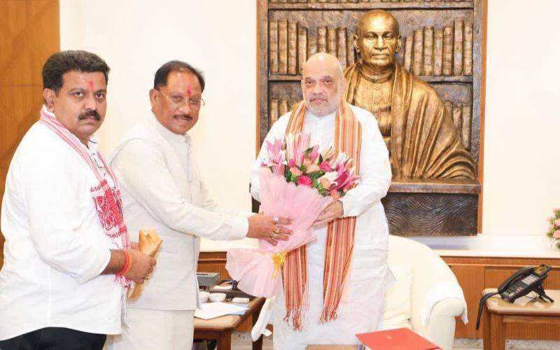 Proposal to establish All India Institute of Ayurveda in Chhattisgarh, Chief Minister Vishnudev Sai met Amit Shah cg hindi News latest news khabargali 