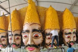 A 101-foot-tall effigy of Ravana will be set ablaze in Raipur; three effigies have been constructed at a cost of 3.03 lakh rupees raipur chhattisgarh hindi news khabargali 