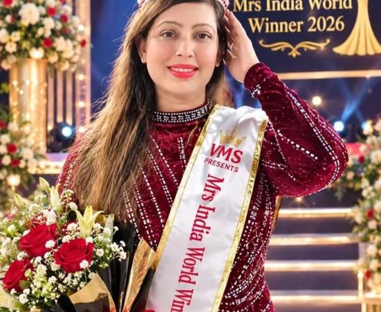 Naini Tiwari of Raipur, Chhattisgarh created history, became Mrs India World Winner 2026, Beauty Contest, Gym Trainer Gaurav, Founder and CEO of VM Management and Securtas, Raipur Jitendra Singh Chaudhary and Organizer Kavita Singh, Khabargali