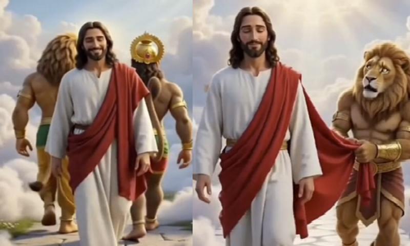  Jesus Christ portrayed as superior to Hindu deities on social media; Hindu organizations demand investigation and action. raipur chhattisgarh khabargali 