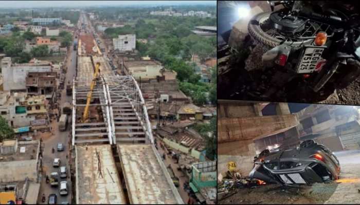 Fatal negligence, moped fell 35 feet below the incomplete overbridge, car, two killed, capital of Chhattisgarh, Kumhari on the forelane between Raipur to Bhilai, flyover, Khabargali