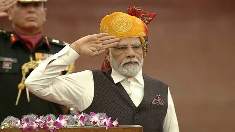 India, Hindustan, 77th Independence Day, PM Modi hoists the tricolor from the ramparts of the Red Fort for the 10th time, Mission against the evils of corruption, dynasty and appeasement, three facilities guaranteed, Prime Minister Narendra Modi,khabargali