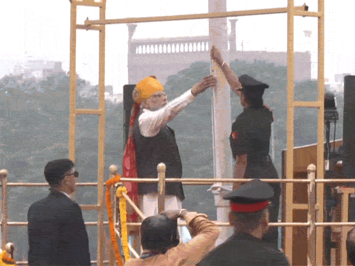 India, Hindustan, 77th Independence Day, PM Modi hoists the tricolor from the ramparts of the Red Fort for the 10th time, Mission against the evils of corruption, dynasty and appeasement, three facilities guaranteed, Prime Minister Narendra Modi,khabargali
