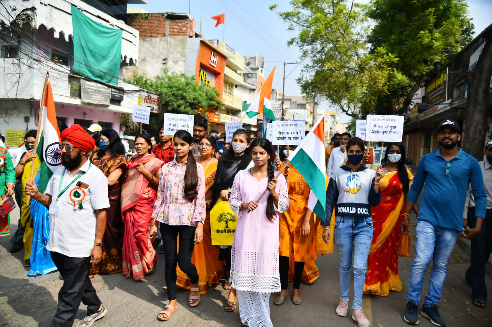 Dussehra, Mission Polythene Free, Green Army, Sadbuddhi Yatra, Amitabh Dubey, Brahmin Para Kankali Hospital Chowk, Combustion of a polythene monster, Raipur, Chhattisgarh, Khabargali