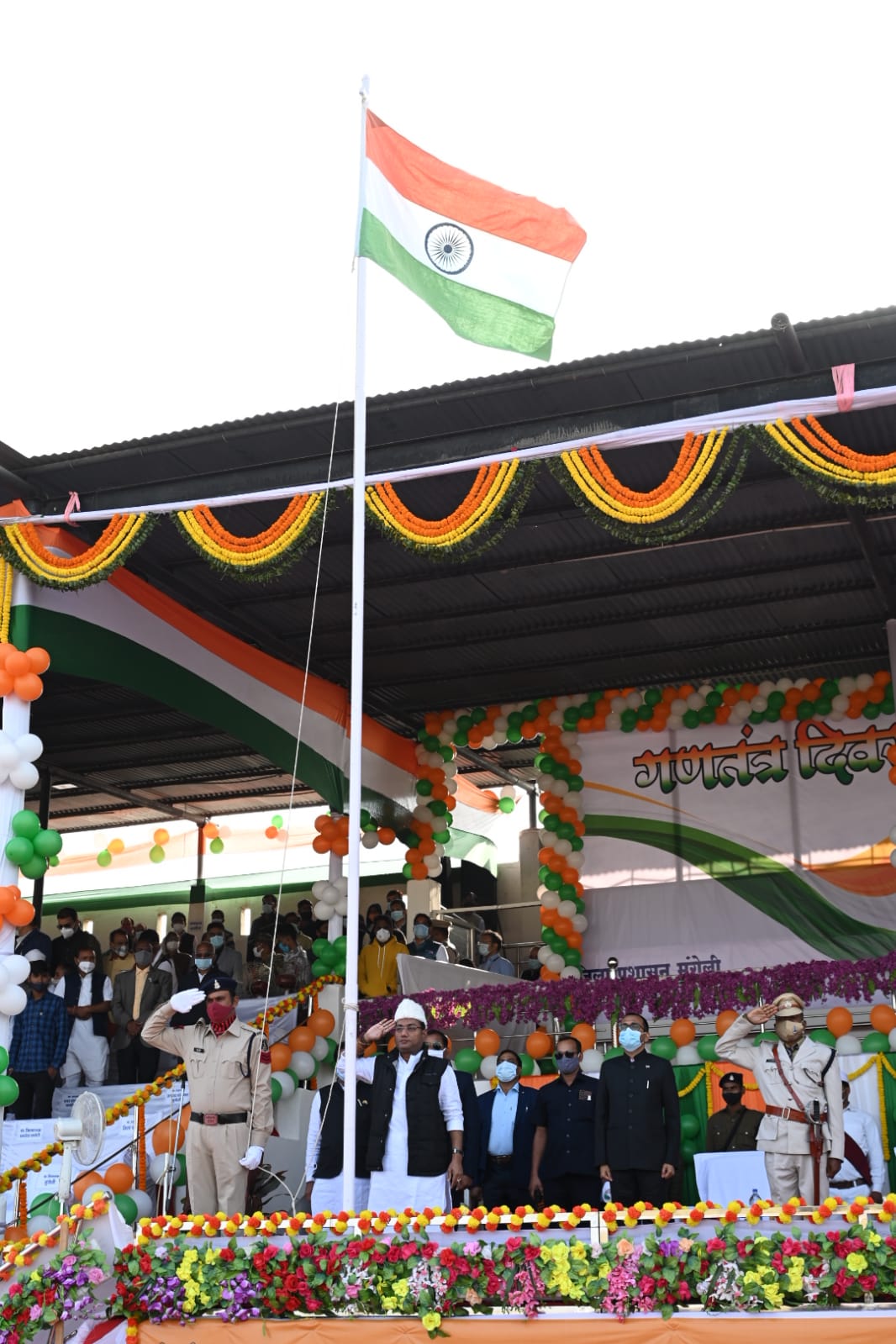 Mungeli, 73rd Republic Day, Public Health Engineering Minister, Minister in charge of the district, Guru Rudra Kumar, Chhattisgarh, Khabargali