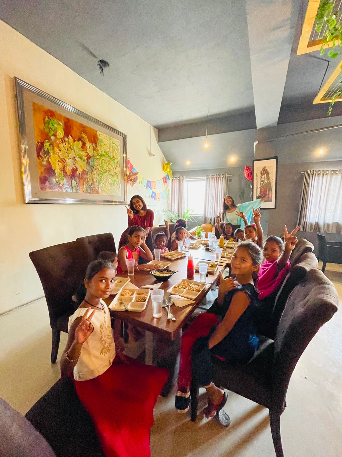 Kanya Bhoj, Navratri, Social Service Organization, Artistic Vibes Foundation, Jhuggi Basti, New Rajendra Nagar, Over the Top Cafe, Tripti Lunia, Pizza, Pasta, Raipur, Khabargali