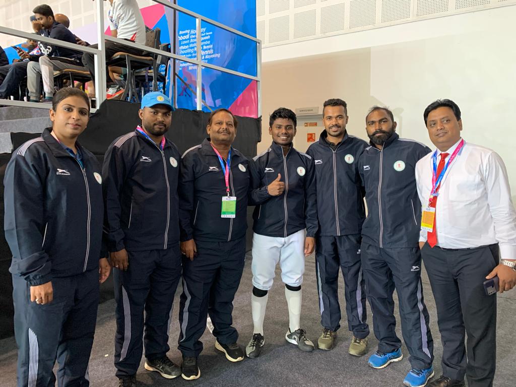 Gujarat, organized in Gandhinagar, 36th National Games, RS surgeon, won silver medal, Bashir Ahmed Khan, S Bharathidasan, Sports and Youth Welfare Department, Director Shweta Sinha, Team Coach Johnson, Manager, Akhilesh Dubey, Chhattisgarh, Khabargali