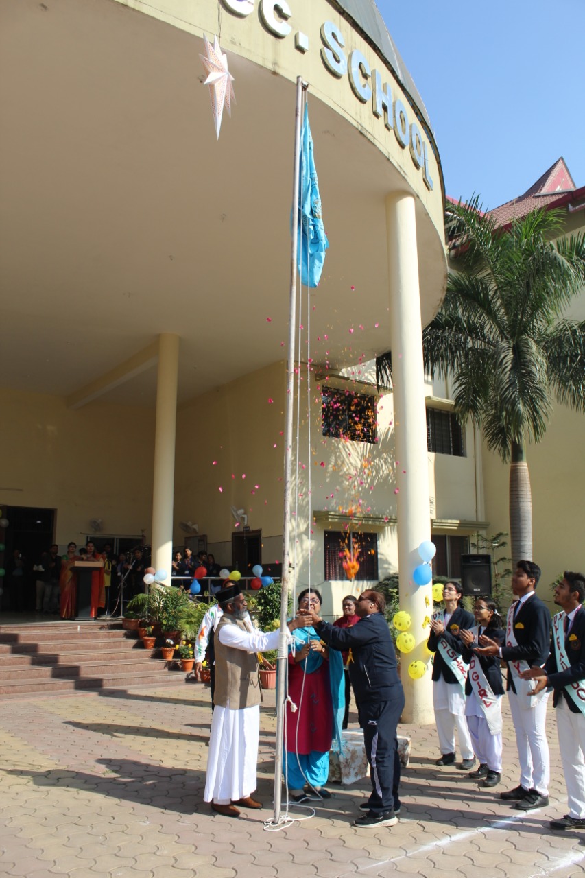 M.G.  M. School, Gayatri Nagar, Raipur, Annual Sports Festival 2022-23, colorful inauguration, Father Thomas Jacob, Chhattisgarh, Khabargali