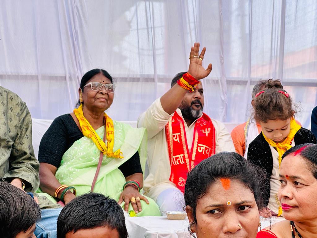 Lord Shriram Navami and Jwara immersion program, Sushil Sunny Agarwal, Honorable President] Chhattisgarh Building and other construction workers welfare board, Chhattisgarh Yadav Samaj in Kankalipara, Khabargali