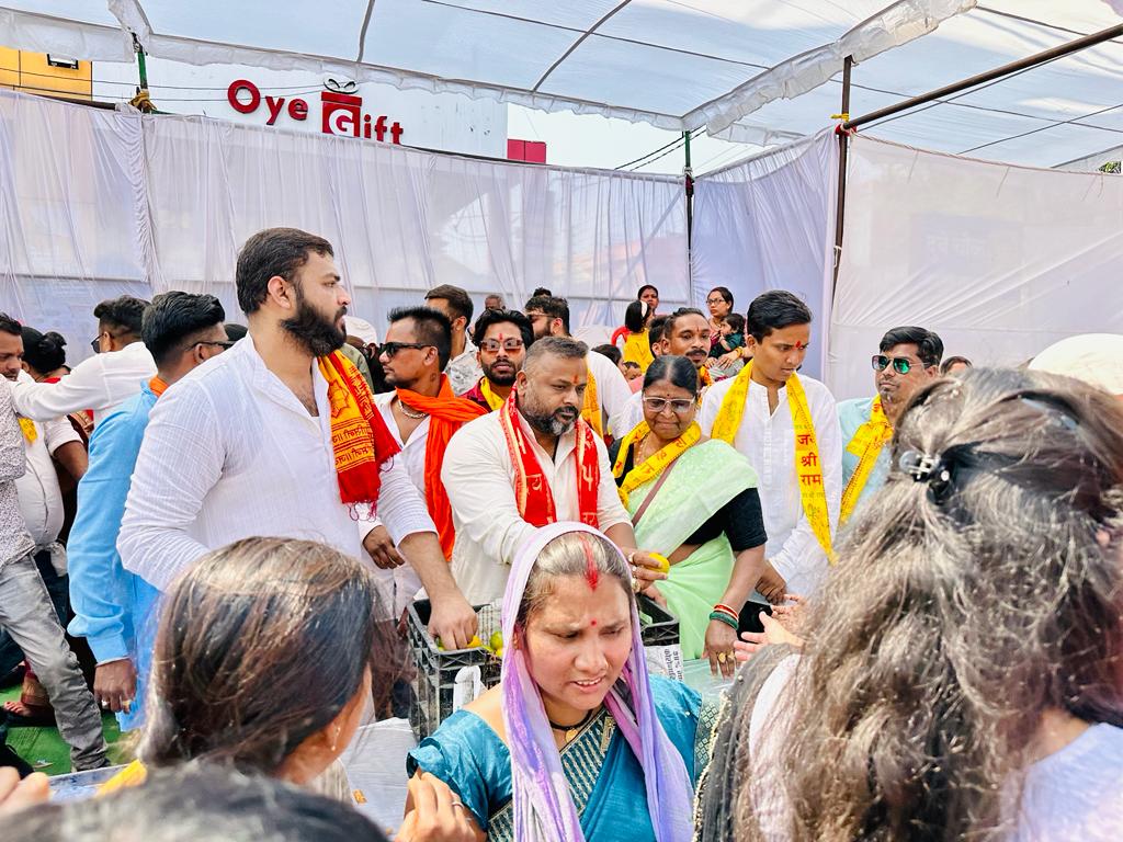 Lord Shriram Navami and Jwara immersion program, Sushil Sunny Agarwal, Honorable President] Chhattisgarh Building and other construction workers welfare board, Chhattisgarh Yadav Samaj in Kankalipara, Khabargali