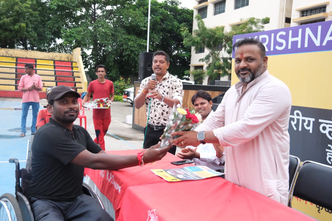 State Level Wheel Chair Rugby Competition Selection Camp, Organization Jan Samashta Kalyan Samiti, Krishna Public School of Dunda, Sushil Sunny Agarwal, President, Chhattisgarh Building and Other Construction Workers Welfare Board, Raipur, Chhattisgarh, Khabargali