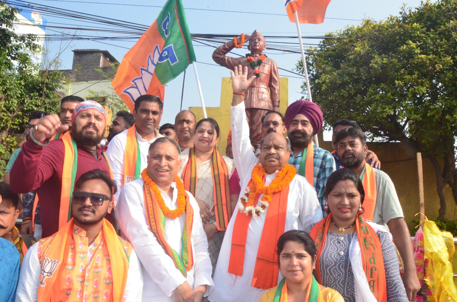 BJP candidate of Raipur North Assembly constituency Purandar Mishra, tour and public relations program, Telibandha area, Chhattisgarh Assembly Election 2023, Khabargali