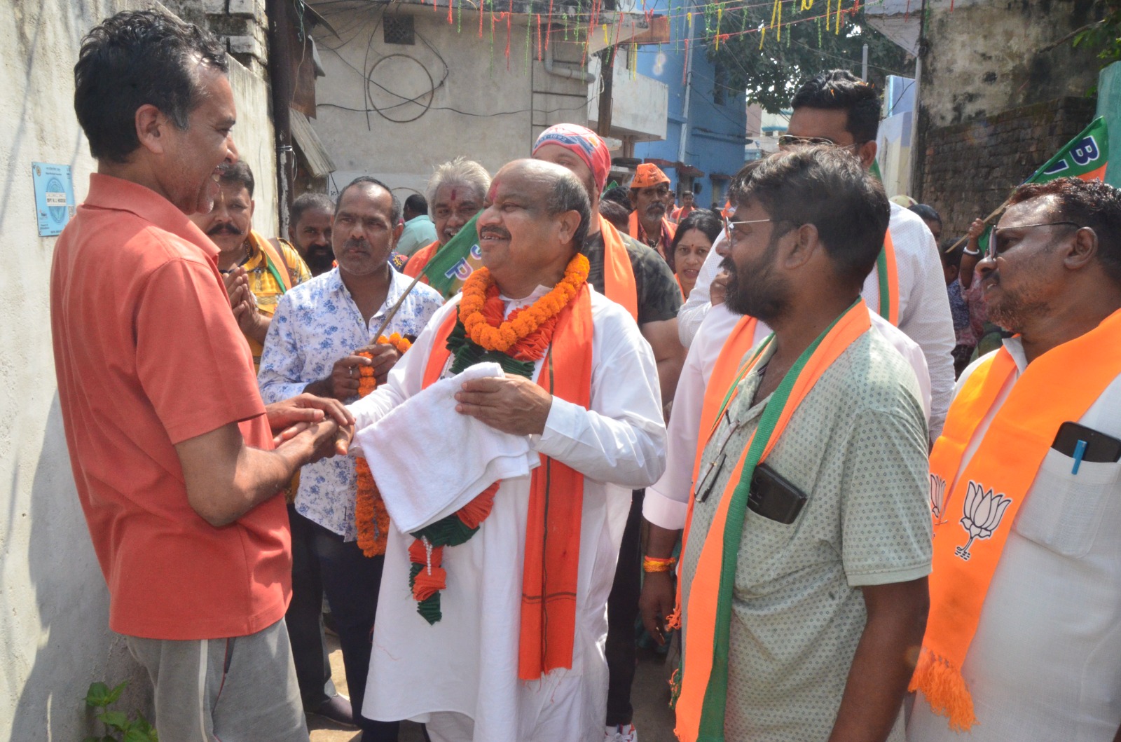 BJP candidate of Raipur North Assembly constituency Purandar Mishra, tour and public relations program, Telibandha area, Chhattisgarh Assembly Election 2023, Khabargali