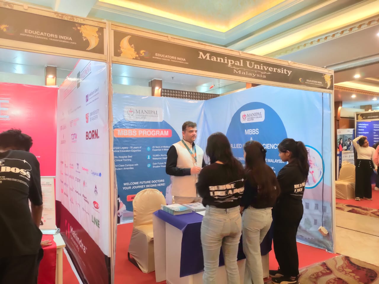 EducatorsIndia, Director Sunil Prajapati, Career Guidance Fair, Hotel Babylon, Nikku Sir Coaching Class, SRM University, Manipal University, Mahindra University, MIT University, Kalinga University, RV University, Anjaneya University, ITM University and ICFAI University, Raipur, Chhattisgarh, Khabargali
