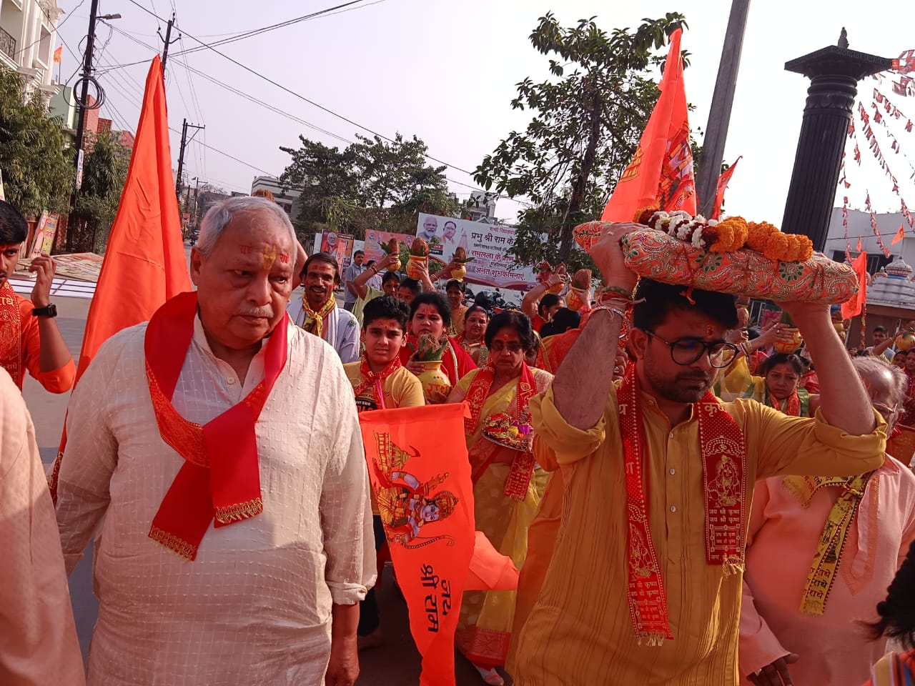 Shrimad Bhagwat Katha is the only means to attain God in Kalyug, Pandit Shivanand Maharaj, Siddha Vinayak Shiv Sai Hanuman Temple of Gayatri Nagar of the capital, Shrimad Bhagwat Katha started with Kalash Yatra, Raipur, Chhattisgarh, Khabargali.