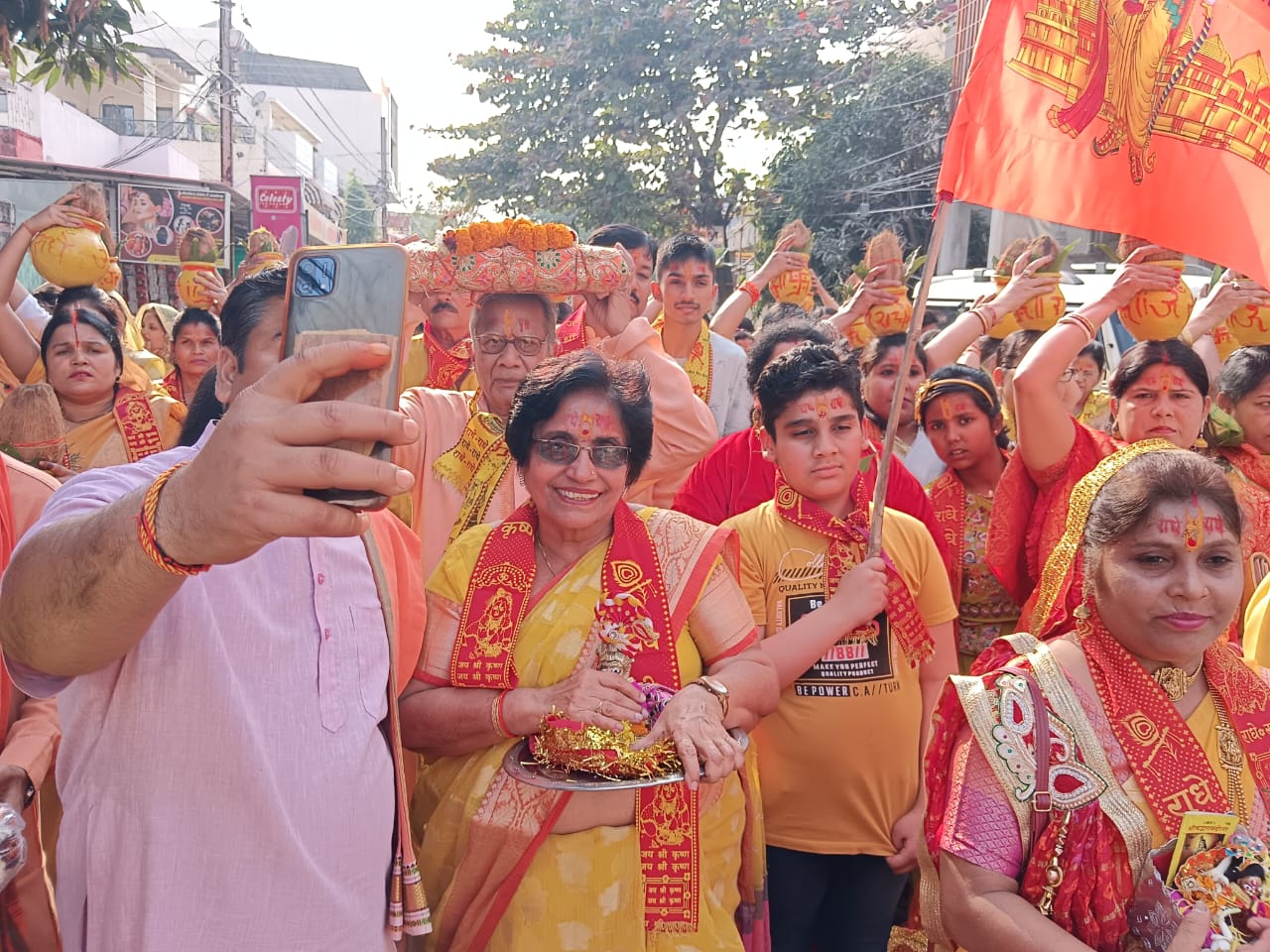 Shrimad Bhagwat Katha is the only means to attain God in Kalyug, Pandit Shivanand Maharaj, Siddha Vinayak Shiv Sai Hanuman Temple of Gayatri Nagar of the capital, Shrimad Bhagwat Katha started with Kalash Yatra, Raipur, Chhattisgarh, Khabargali.