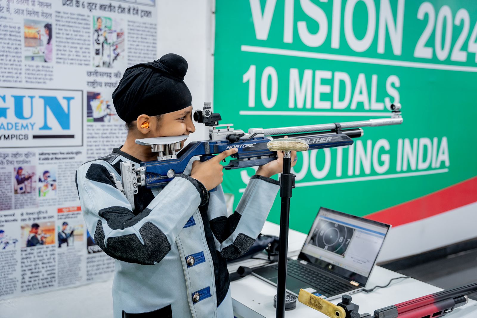 Summer camp of shooting sports of Top Gun Academy at Subhash Stadium, Instructor Gopal Dubey, National-International Shooting Champion, Rifle-Pistol Olympic Grade, Air Rifle, Air Pistol, Chhattisgarh, Khabargali