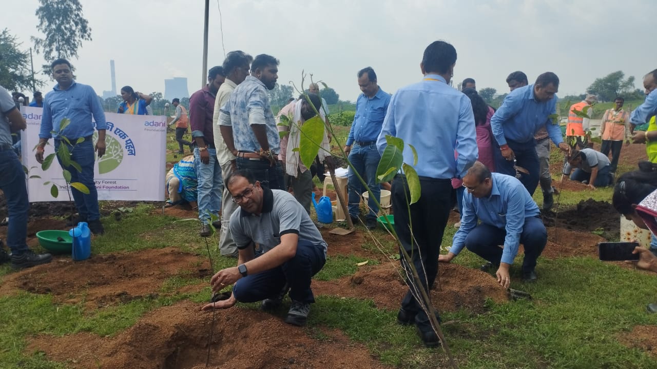 Adani Foundation's community afforestation campaign on the theme "One tree in the name of mother", Chhattisgarh, Khabargali