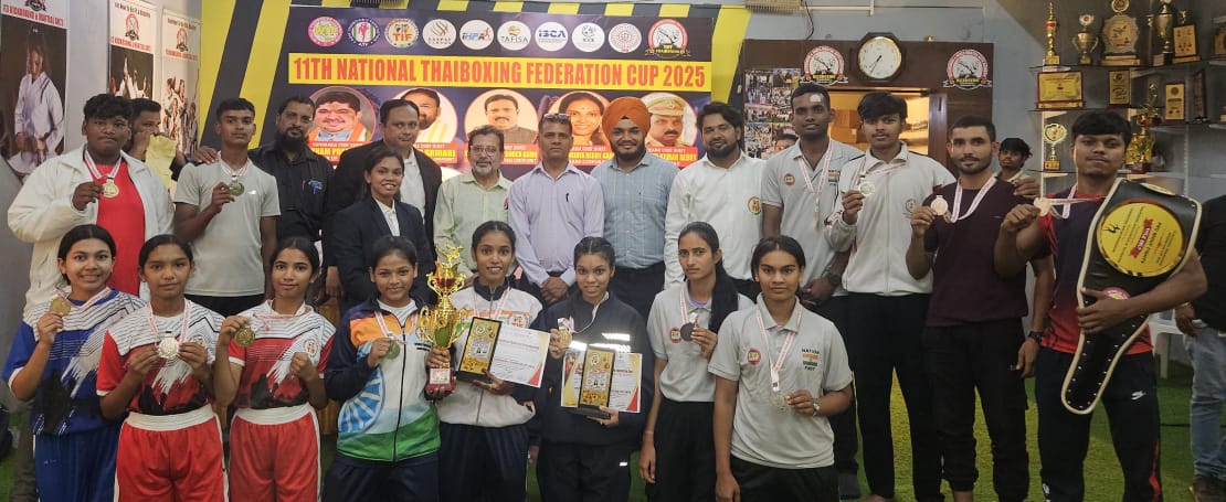 Chhattisgarh won 14 medals including 06 gold, 07 silver and 01 bronze in the 11th Federation Cup National Thai Boxing Championship, Raipur, Khabargali