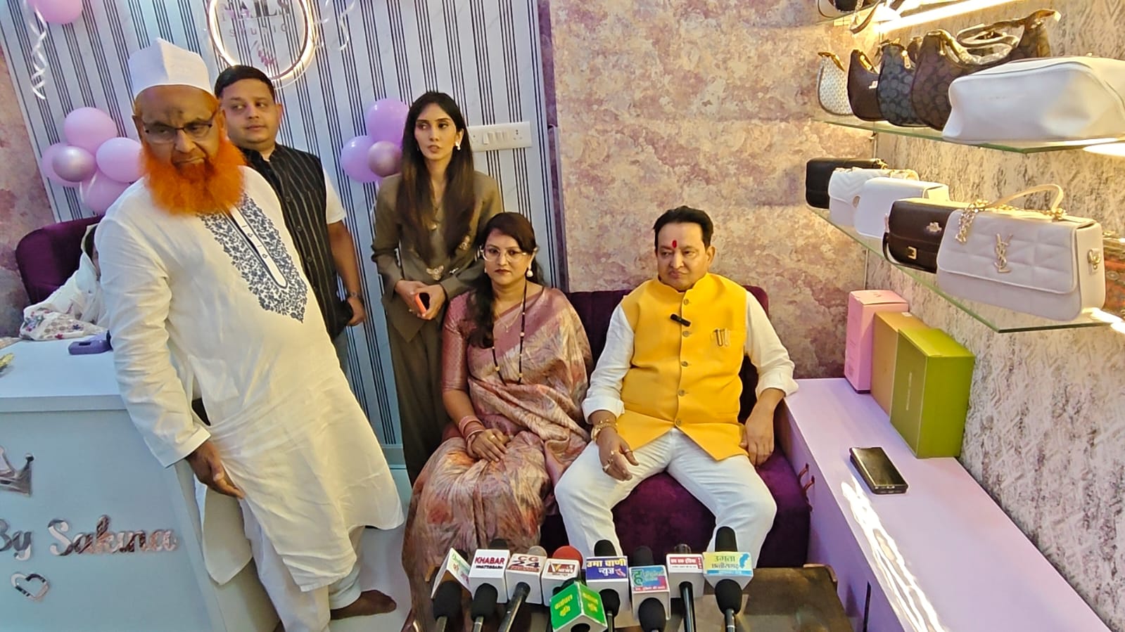 MLA Sampat Agrawal and Managing Director of Star Vedic Welfare Foundation and Vedic News and Vice President of Bharatiya Journalist Mahasangh Chhattisgarh Syed Salma inaugurated 'Nails by Sakina'; New fashion hub opened in Raipur, near SBI Bank, Shankar Nagar, Raipur, Chhattisgarh, Khabargali