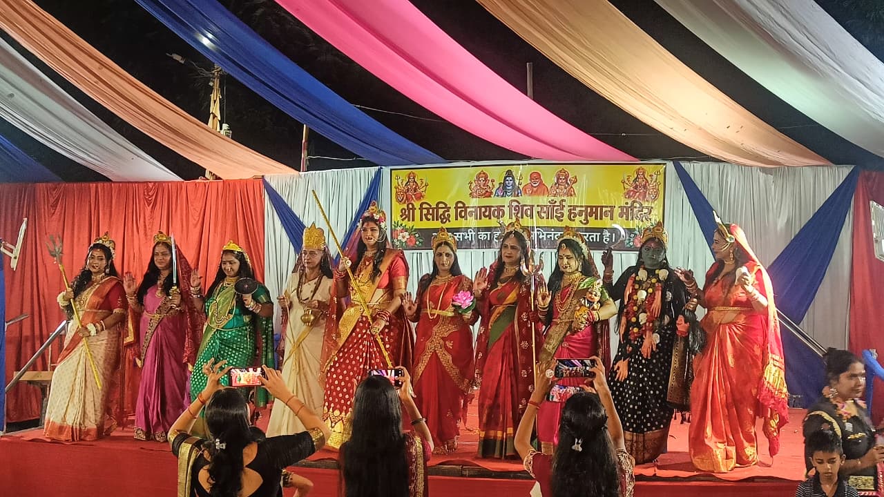 Raipur Navratri Festival, Gayatri Nagar Temple, Siddhi Vinayak Temple Raipur, Children's Painting Competition, Navratri Garba Raipur, Rangoli Competition, Chhattisgarh, Khabargali