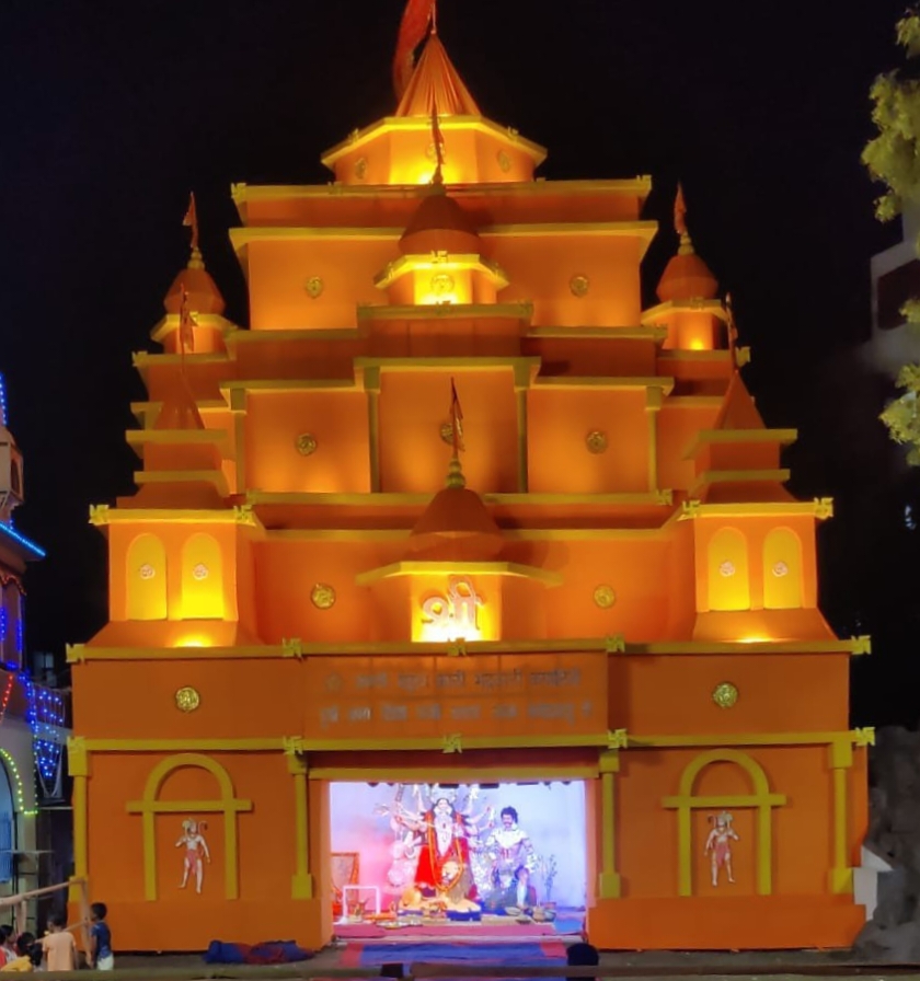 Shri Ram Mandir Durgotsav Samiti Shanti Nagar, Shri statue, tableau decoration, organized since 1974, Raipur, Chhattisgarh, Khabargali