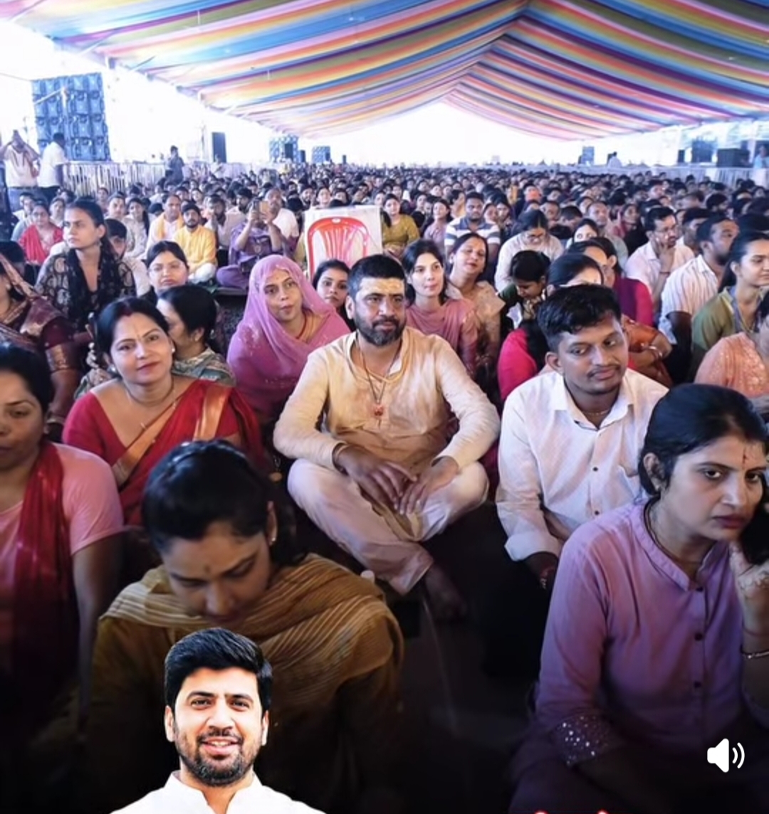 Indresh Maharaj discourse, Shrimad Bhagwat Katha Raipur, Raipur Bhagwat Katha, devotion and liberation, Indresh Ji Maharaj, Devendranagar Mandi Ground Katha, Chhattisgarh, Khabargali