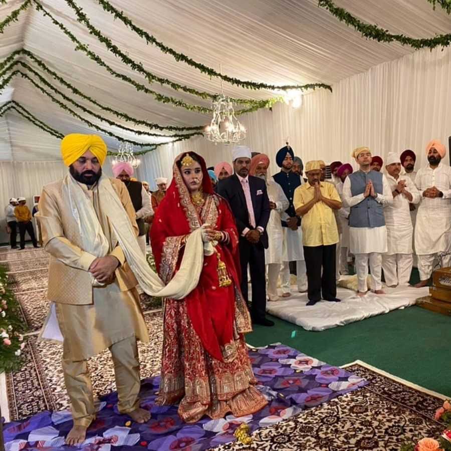 Punjab Chief Minister Bhagwant Mann, second marriage, Dr Gurpreet Kaur, Inderpreet Kaur, CM Arvind Kejriwal, Punjab, Khabargali