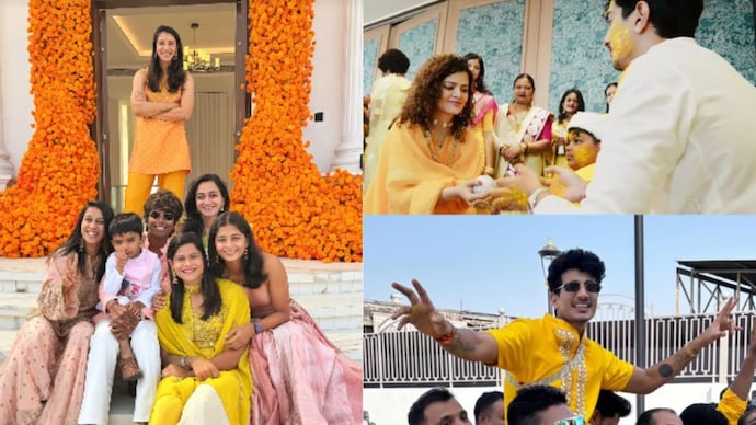 Smriti Mandhana and Palash Muchhal's wedding rituals begin Haldi ceremony is a fun affair.