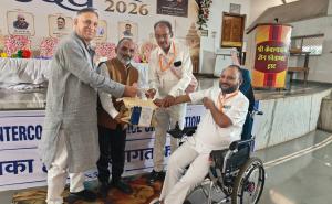 MISO, Uday 2026, Kumhari, Durg, Mahavir Intercontinental Service Organization, Chairman, Chhattisgarh Disabled Finance and Development Corporation, Minister of State rank Lokesh Kavadiya, Rajendra Bohra, Social Service, Eye Checkup, Hearing Aid, AI Awareness, Cyber ​​Crime Chhattisgarh, Khabargali