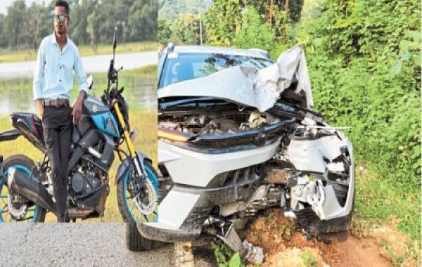 Bastar fighter jawan killed in Bijapur, car and bike collided violently hindi News Big News latest khabargali 