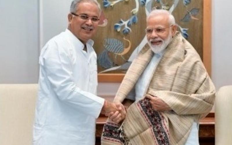 Bhupesh baghel  with Narendra modi