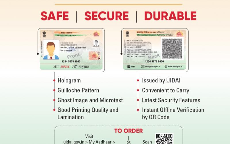 Aadhaar Card, Polyvinyl Chloride Card, PVC, UIDAI, Security Features, Hologram, Guilloch Patten, Ghost Image, Microtext, ATM Card, Debit Card, Credit Card, Print, News