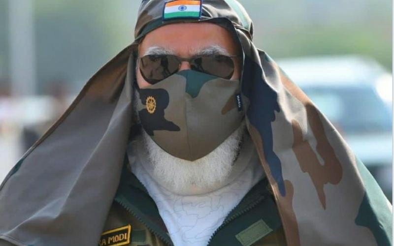 Congress MLA and Parliamentary Secretary Vikas Upadhyay, Prime Minister Narendra Modi, Army dress, uniform, khabargali