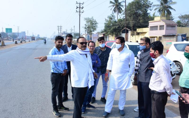 MLA and Parliamentary Secretary Vikas Upadhyay, Sundar Nagar Old Toll Plaza, NHI, Accident, Public Works Department, Raipur, Khabargali