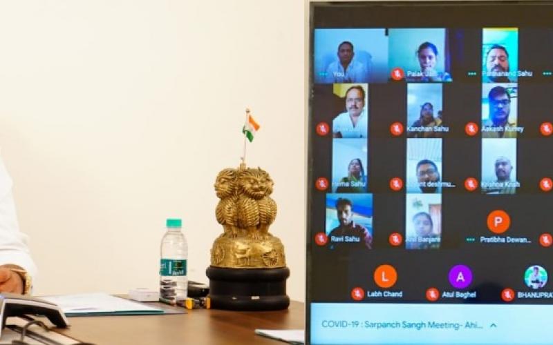Corona transition, virtual meeting with minister Guru Rudrakumar, public representatives, Vidhan Sabha Ahiwara, Chhattisgarh, Khabargali