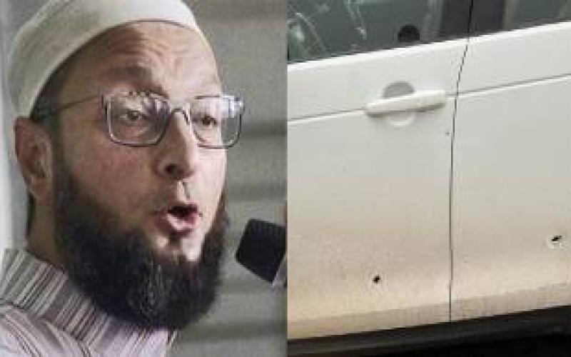 All India Majlis-e-Ittehadul Muslimeen, Asaduddin Owaisi, Uttar Pradesh, Firing on a car, firing three to four rounds, Hapur-Ghaziabad section of National Highway 24, Chhijarsi Toll Plaza, Saharanpur, Noida, Khabargali