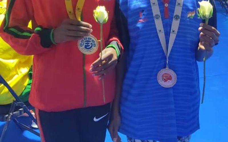 Blind Runner, Ishwari Nishad, Dubai, World Para Athletics Grand Prix, Silver Medal, 13th Faiza International Championship, Mahasamund, Chhattisgarh, Khabargali