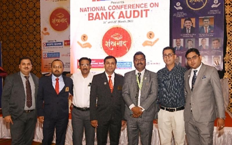 National Conference on Bank Audit Shankhnad, CA Lokesh Gupta, CA Nitant Trilokekar, CA Deepak Batra, CA Ravi Agarwal, CA Shashikant Chandrakar and CA Ankush Golcha, CA Amitabh Dubey, CA Pradeep Pal, CA Anshuman Jalodia, CIRC CA Kishore Bardia, CA Annu  Poddar, CA Mrinalini Dubey Raipur, Bhilai Bilaspur, Chhattisgarh, Khabargali