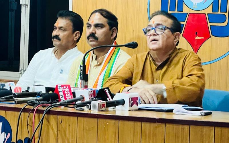 Ajay Singh Yadav, National President - All India Backward Classes, Congress, Press Briefing, Dr. Chauleshwar Chandrakar President, Chhattisgarh Backward Classes Congress, Khabargali