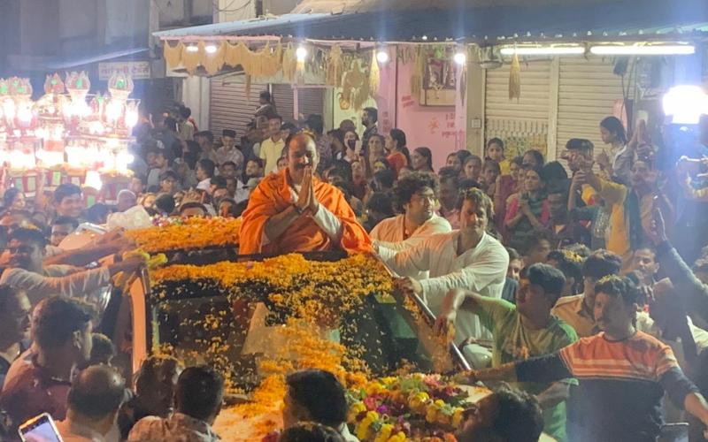 Shiv Mahapuran, Narrator Pradeep Mishra, Maharaja of Sehore, Dahihandi Ground at Gudhiyari, Governor, Organizer, Chandan Basant Agarwal, Raja Kamal Chandra Bhanjdev of Bastar, Raipur, Chhattisgarh, Khabargali