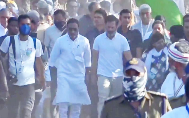Indore district's Mhow, Congress's Bharat Jodo Yatra, Rahul Gandhi, Chhattisgarh's Public Health Engineering Minister Guru Rudra Kumar, involved in the march, Khabargali