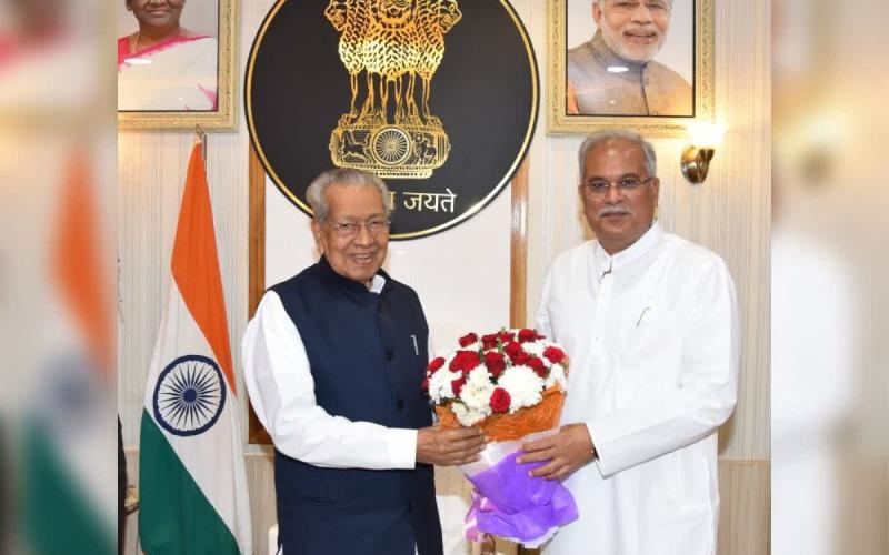 Chhattisgarh's new governor Vishwabhushan Harichandan, Chief Minister Bhupesh Baghel, courtesy meeting, reservation, news, khabargali