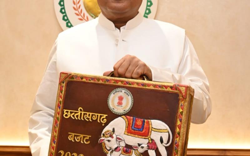 Dung paint, graffiti of Chhattisgarh Mahtari and Kamdhenu inscribed, Bhupesh Budget Bifracas, Chhattisgarh, Khabargali