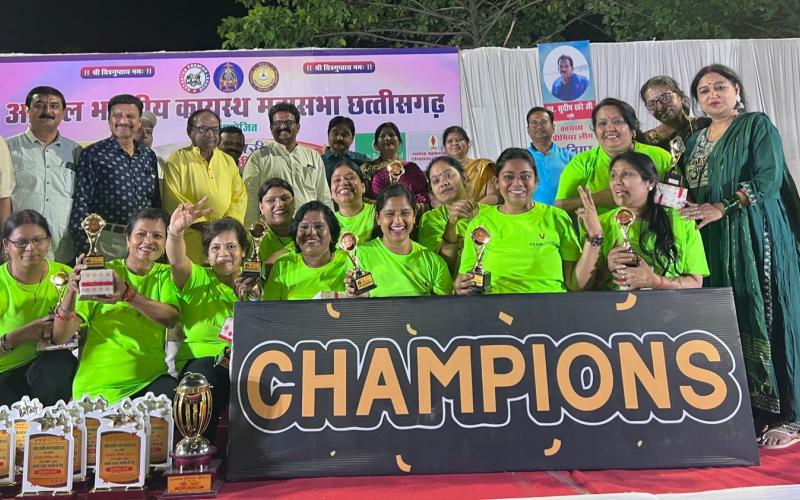 State Level Nighttime Kayastha Premier Cricket League Season 6, Tourism Board President Atal Srivastava, Team Akash KPL Junior, Team Venus KPL Women and Bhanu XI Bhilai became the winner of KPL-6, Raipur, Chhattisgarh, Khabargali