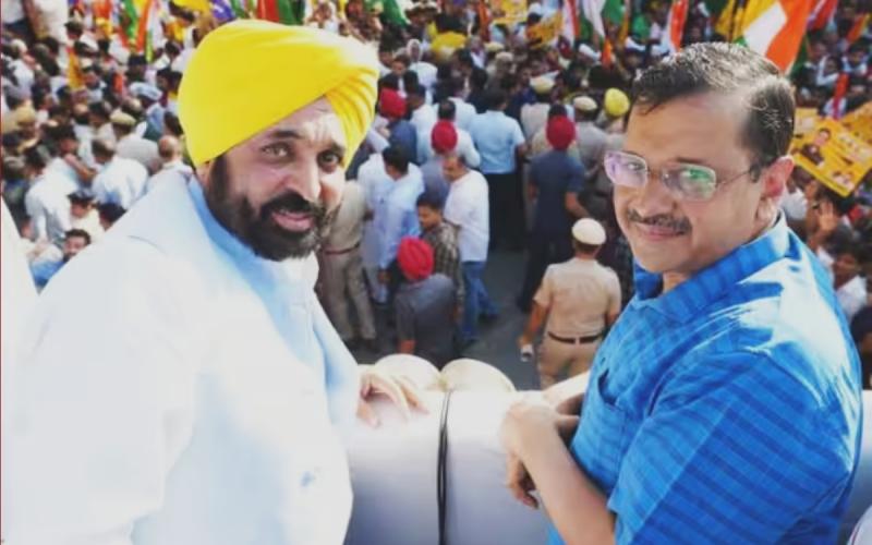 Chief Minister of Delhi and National Convenor of Aam Aadmi Party Arvind Kejriwal, Bhagwant Mann, Bilaspur, Chhattisgarh, Khabargali