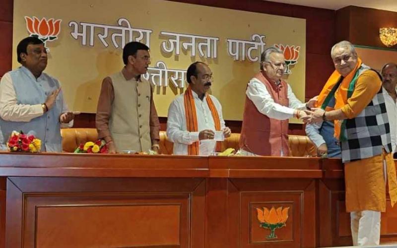 Former senior officers including MLA Dharamjit Singh joined BJP, Lormi, Chhattisgarh,khabargali