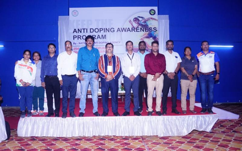 Anti-doping awareness seminar by Sports and Youth Welfare Department, Sports Secretary Neelam Namdev Ekka, Sports Director Mrs. Shweta Srivastava Sinha, Dr.  Vishnu Kumar Srivastava, OSD, Chhattisgarh Sports Development Authority, National Anti Dope Agency, NADA, Sports Associations, Volleyball Association, Football Association, Lawn Ball Association, Kabaddi Association, Rugby Association, Netball Association, Archery Association  , Hockey Association, Fencing Association, Table Tennis Association, Squash 