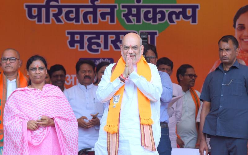 Union Home and Cooperation Minister Amit Shah addressed the huge Parivartan Sankalp Mahasammelan rallies organized in Jagdalpur and Kondagaon, Chhattisgarh, Chhattisgarh Assembly Elections, BJP candidates, Kiran Singh Dev, Vinayak Goyal, Maniram Kashyap, Khabargali